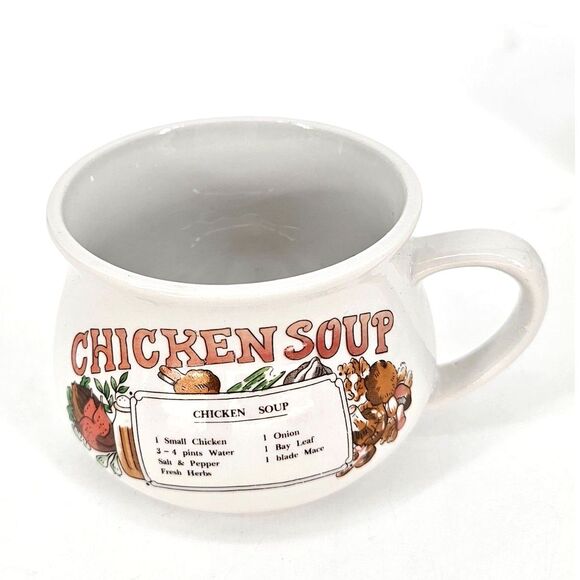 Vintage Lot of 3 Soup Recipe Mug Bowls Crock With Handle - Picture 4 of 8